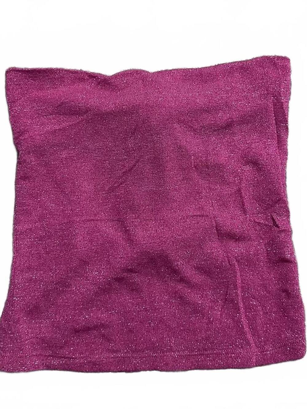 Y2K Debut Brand Purple Glittery Minimalist Tube Top Open Back Size L